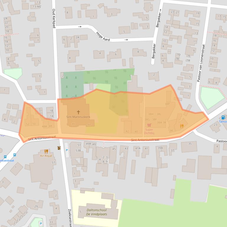 Kaart van postcodegebied 4721AN.