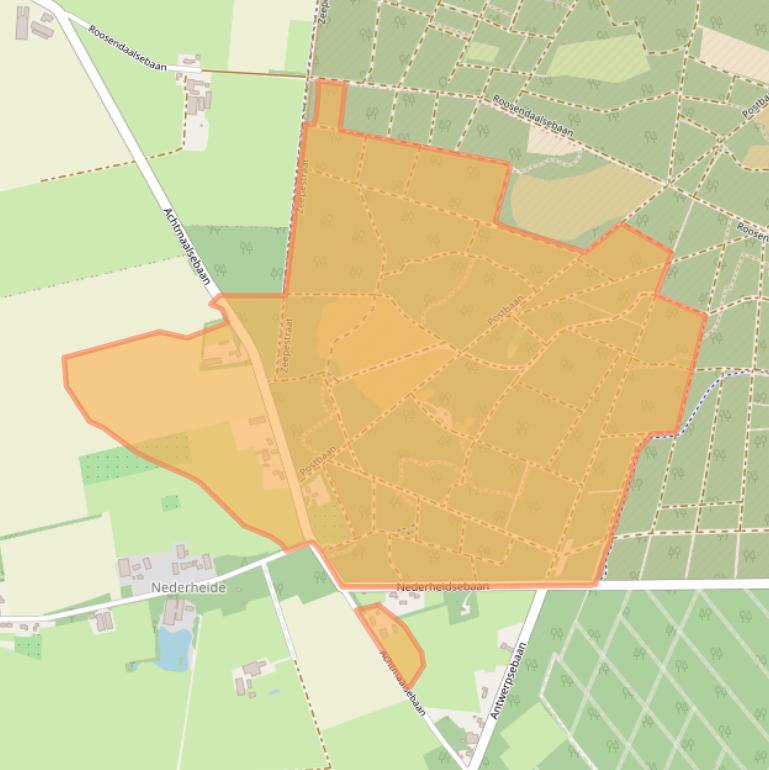 Kaart van postcodegebied 4721PA.