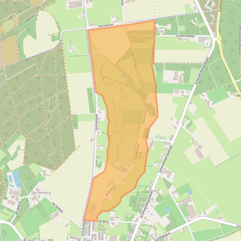 Kaart van postcodegebied 4721SE.