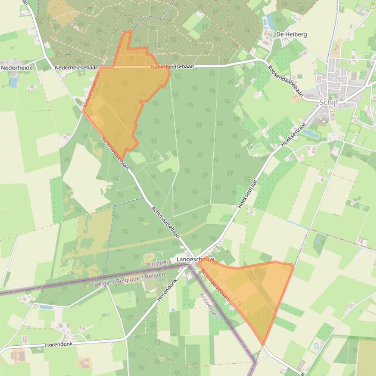 Kaart van postcodegebied 4721SM.