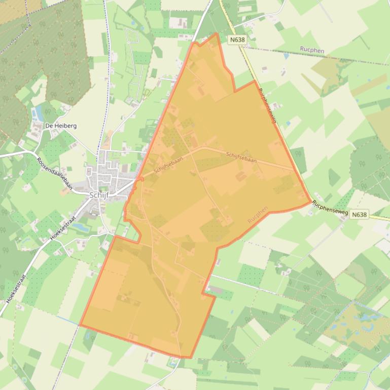 Kaartafbeelding, ingezoomd op postcodegebied 4722.