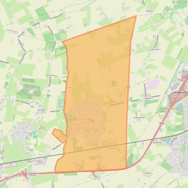 Kaart van postcodegebied 4724.