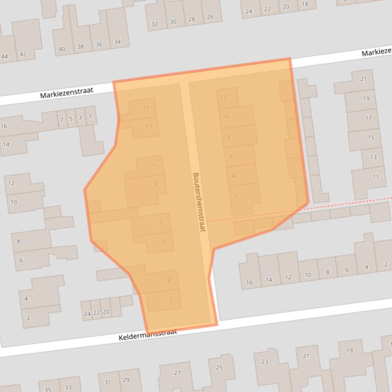 Kaart van postcodegebied 4724AW.