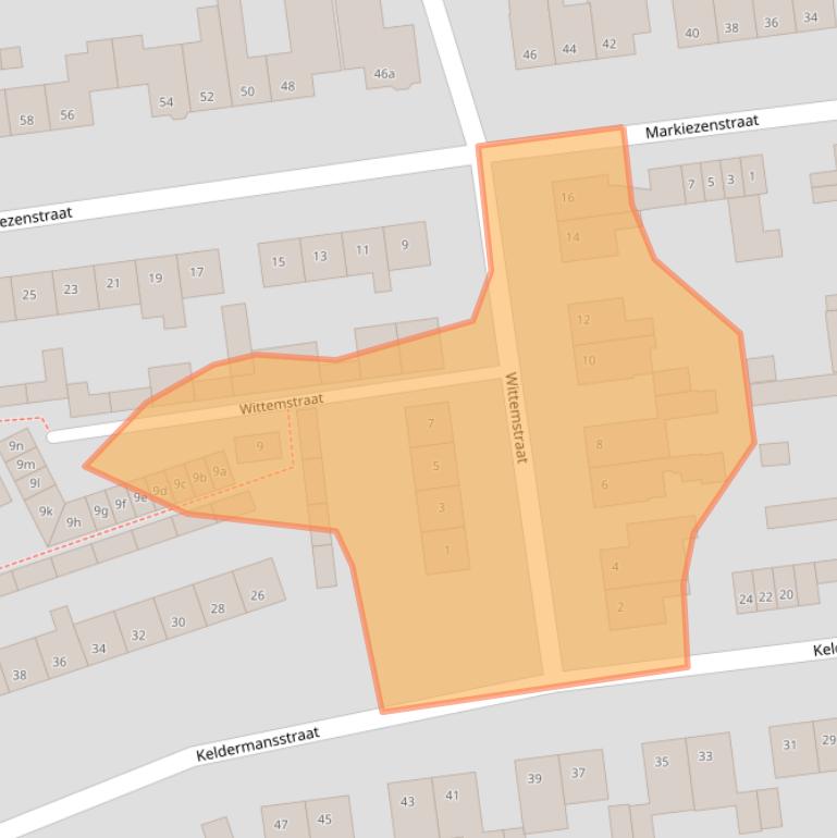 Kaart van postcodegebied 4724AX.