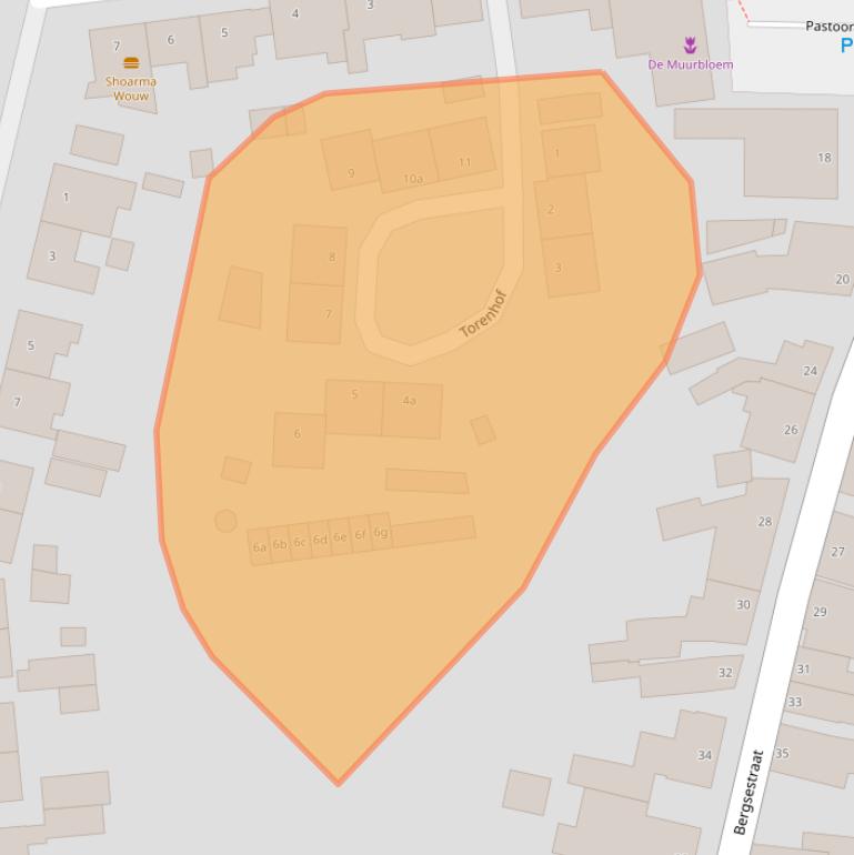 Kaart van postcodegebied 4724BZ.