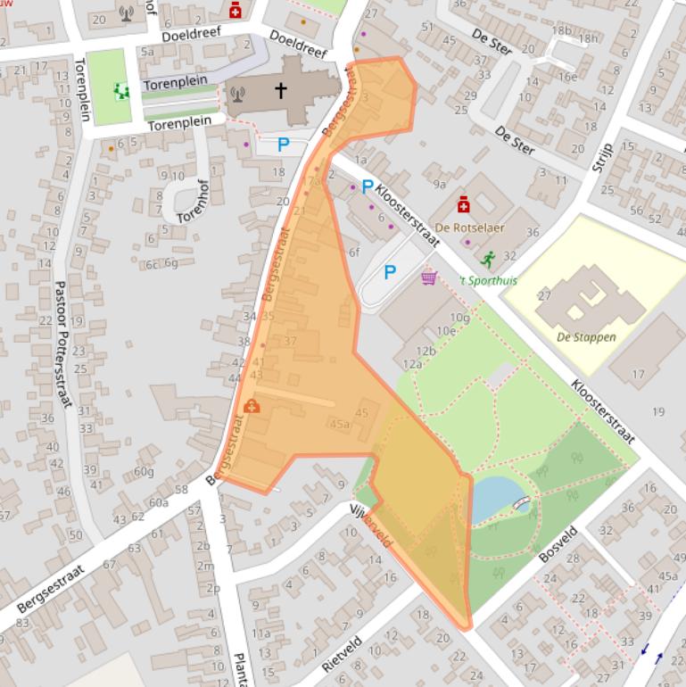 Kaart van postcodegebied 4724CA.