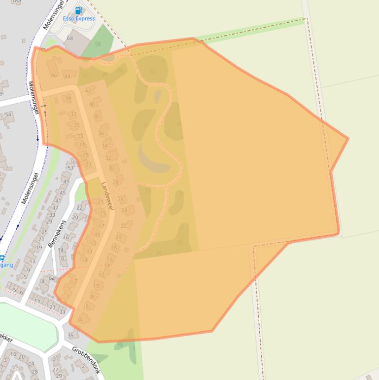 Kaart van postcodegebied 4724CW.