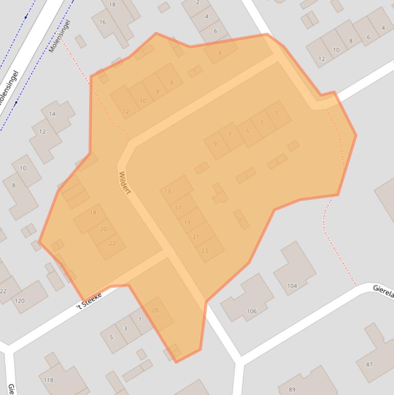 Kaart van postcodegebied 4724DV.