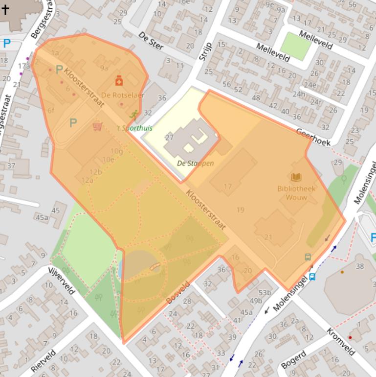 Kaart van postcodegebied 4724EE.