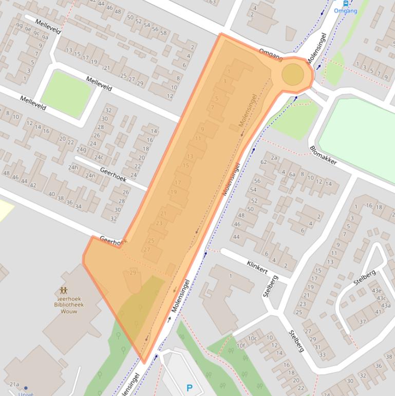 Kaart van postcodegebied 4724EG.