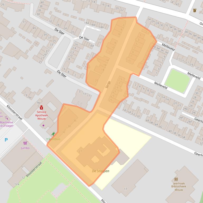 Kaart van postcodegebied 4724EM.