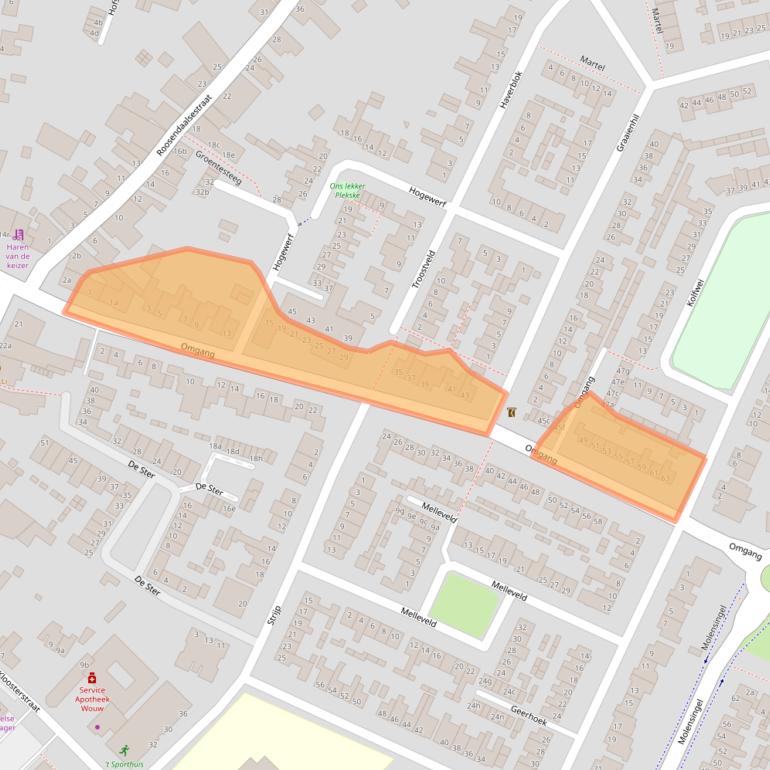 Kaart van postcodegebied 4724EN.