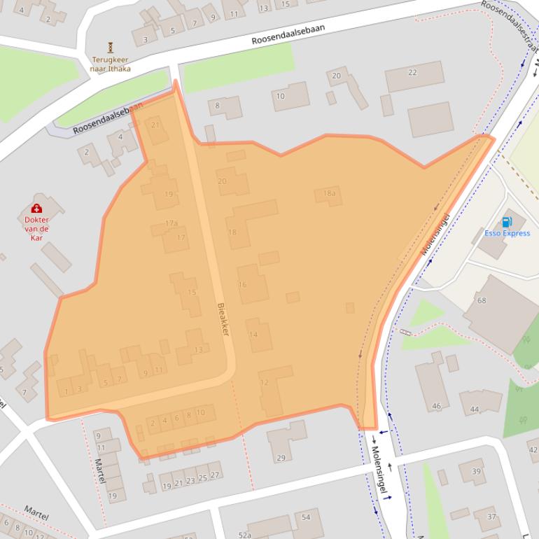 Kaart van postcodegebied 4724GC.