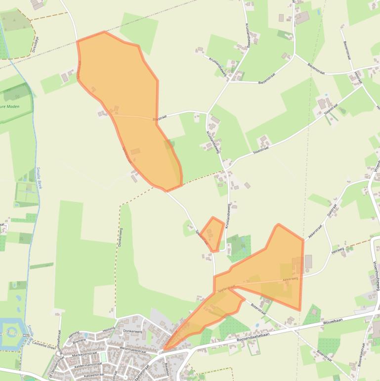 Kaart van postcodegebied 4724SJ.