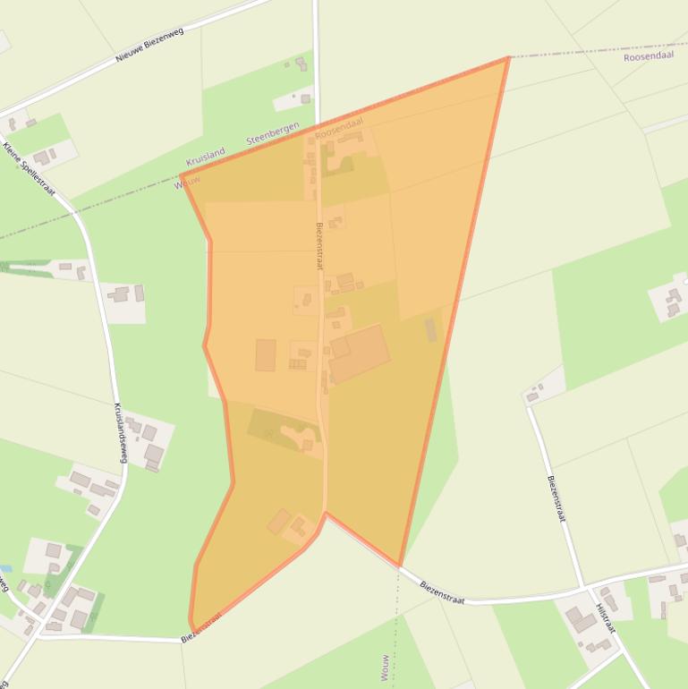 Kaart van postcodegebied 4724SK.