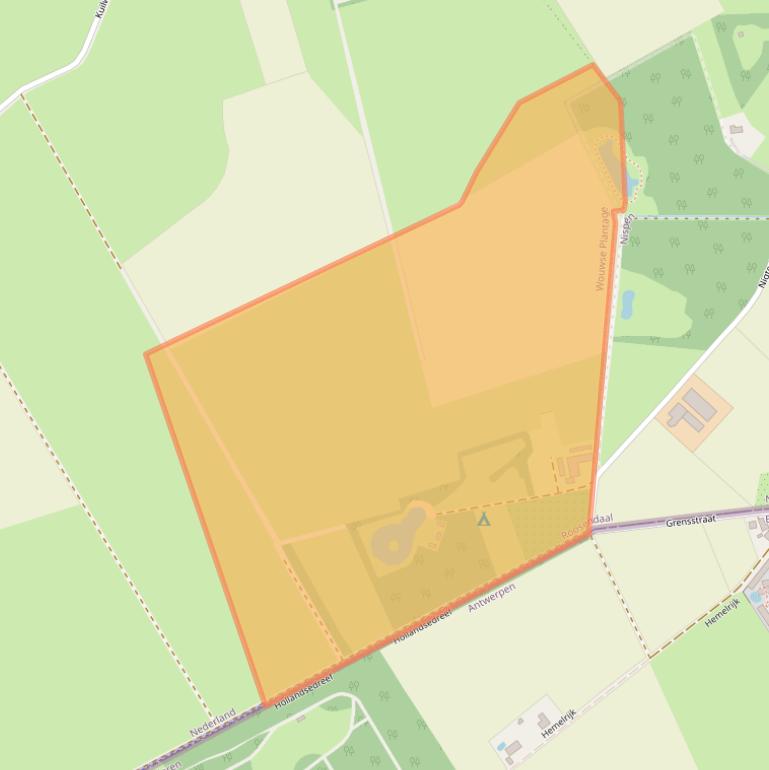 Kaart van postcodegebied 4725PZ.