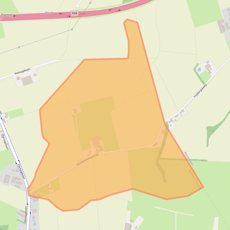 Kaart van postcodegebied 4725SB.