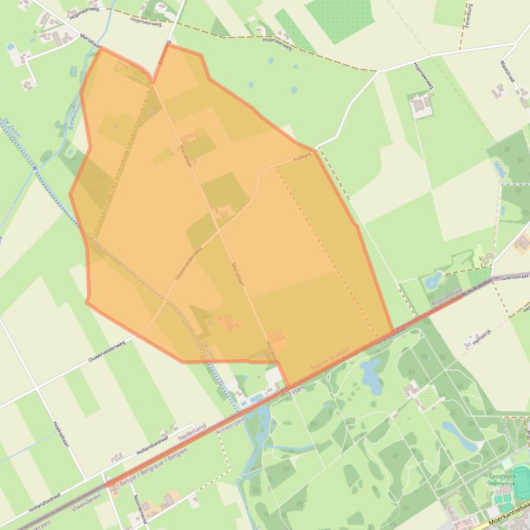 Kaart van postcodegebied 4725SL.