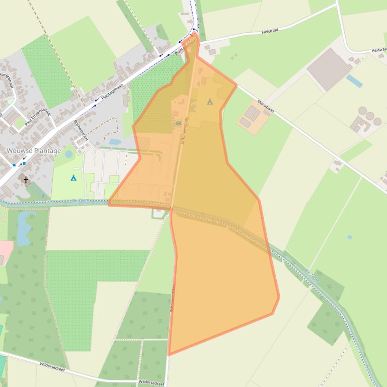 Kaart van postcodegebied 4725SV.