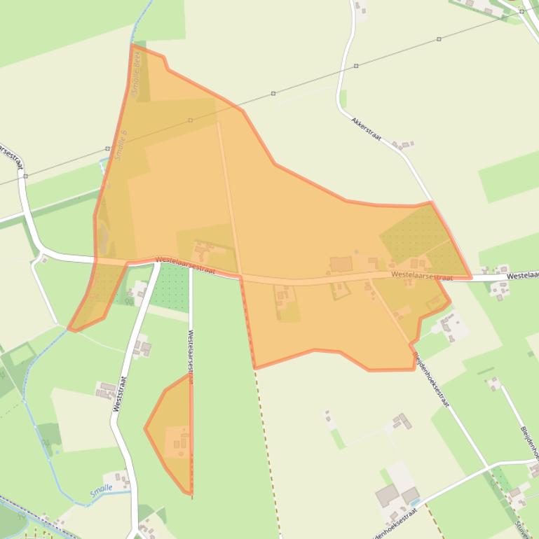 Kaart van postcodegebied 4725SZ.