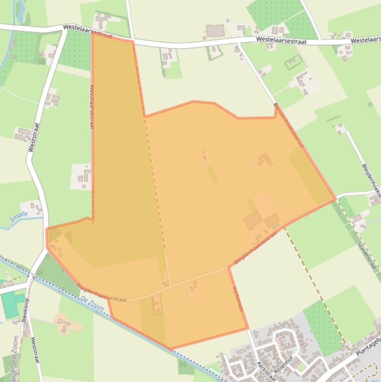 Kaart van postcodegebied 4725TA.