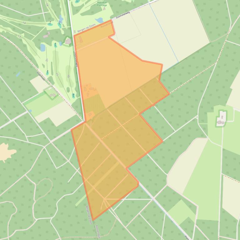 Kaart van postcodegebied 4725TD.