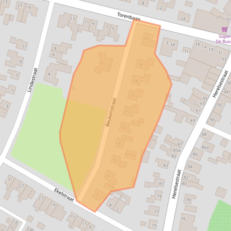 Kaart van postcodegebied 4726AT.