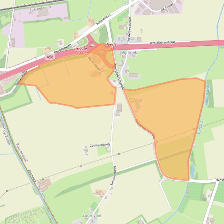 Kaart van postcodegebied 4726TD.