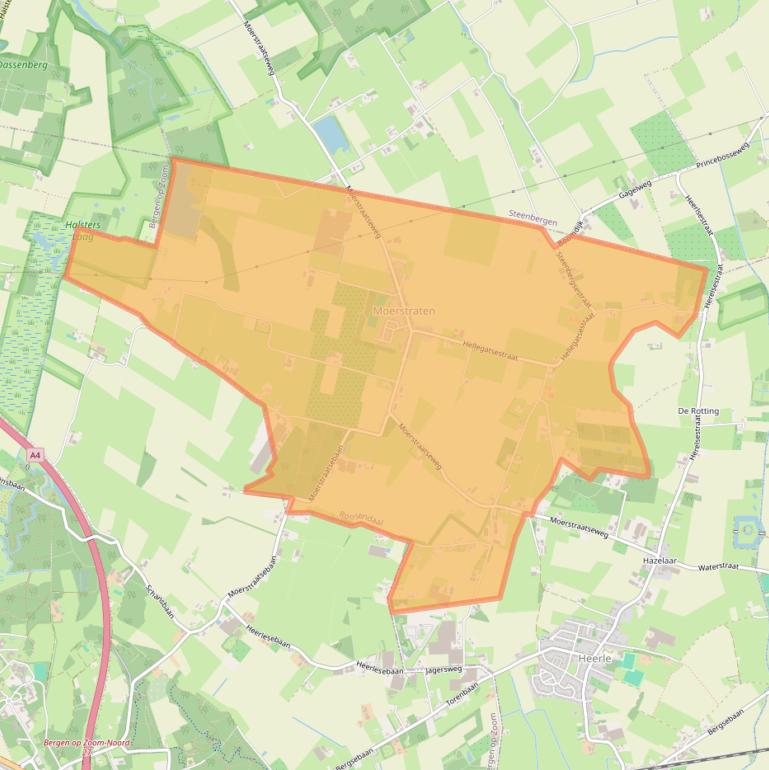 Kaart van postcodegebied 4727.