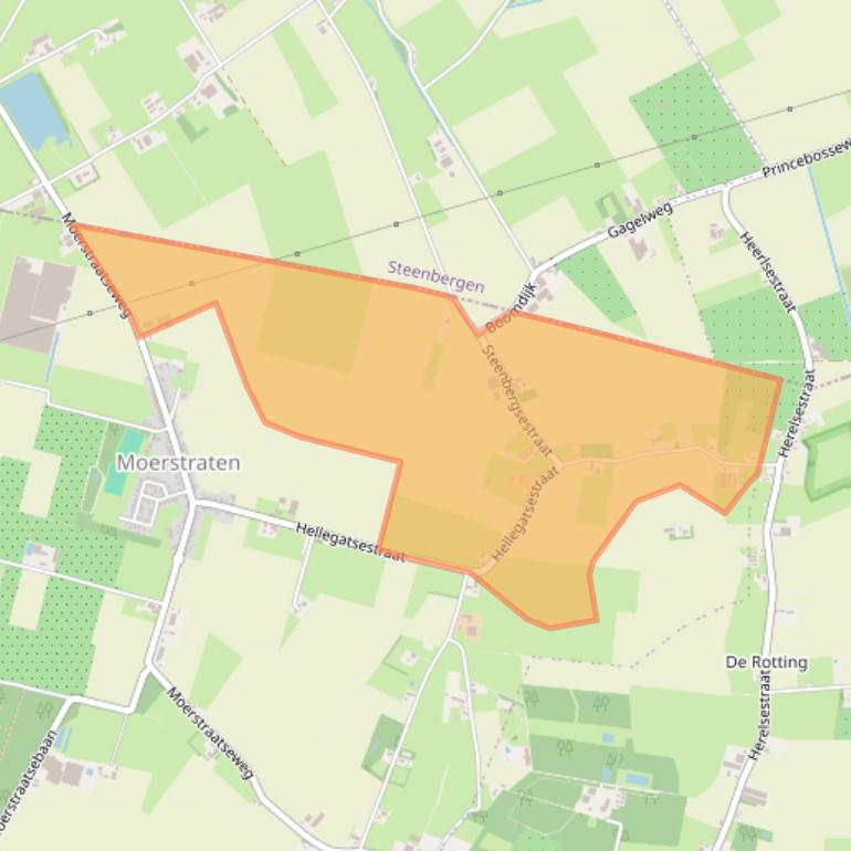 Kaart van postcodegebied 4727TA.