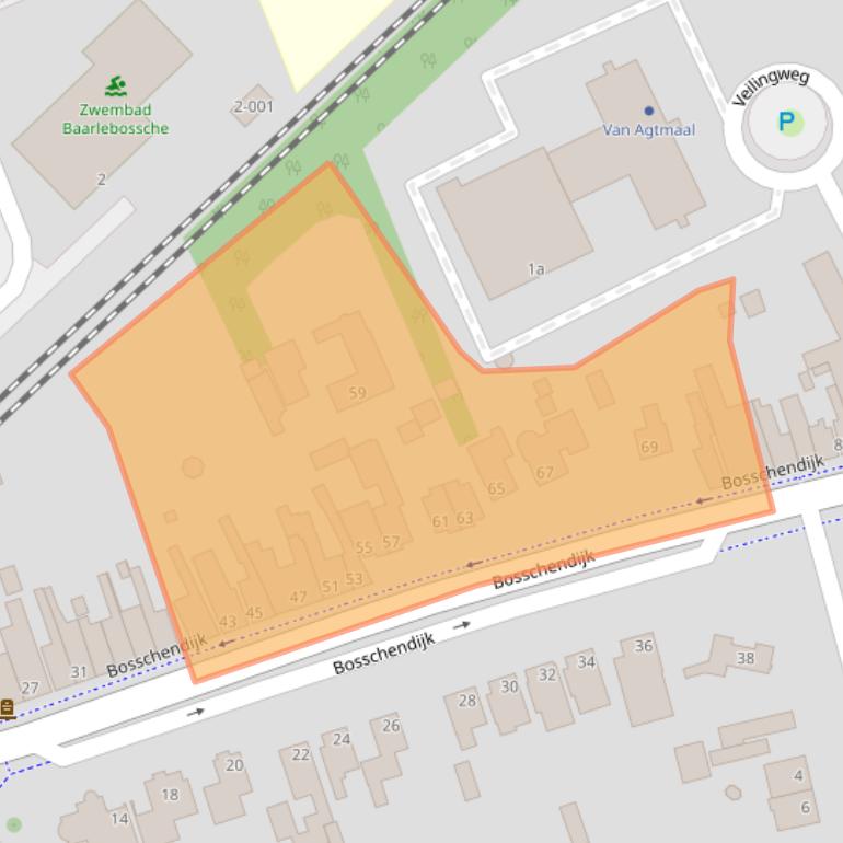 Kaart van postcodegebied 4731DB.