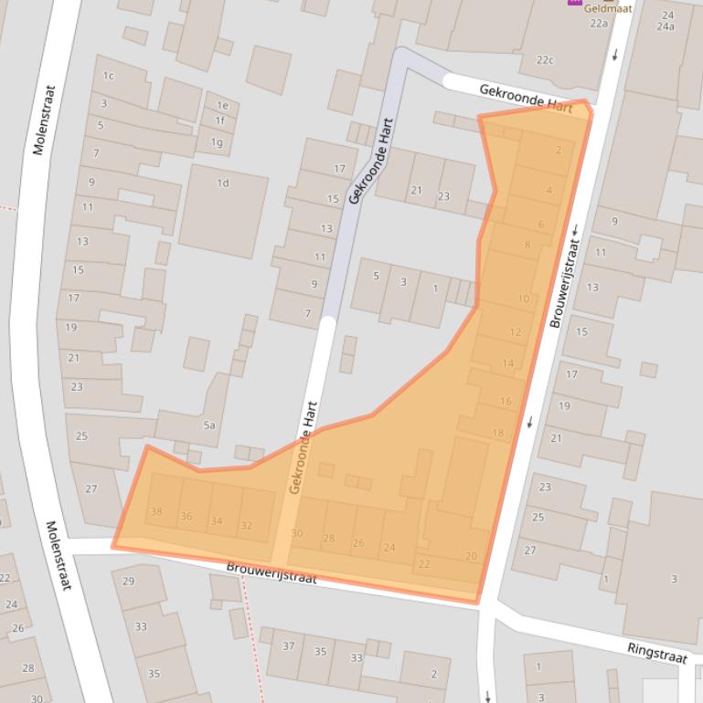 Kaart van postcodegebied 4731HK.