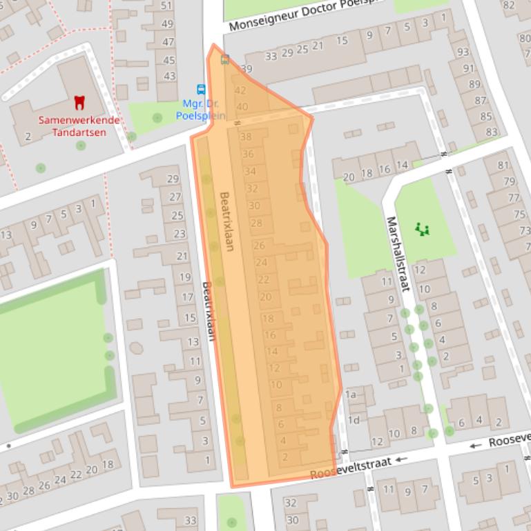 Kaart van postcodegebied 4731KK.