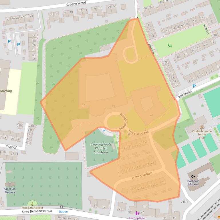 Kaart van postcodegebied 4731TZ.
