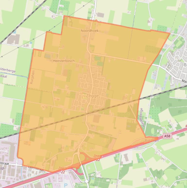 Kaart van postcodegebied 4735.