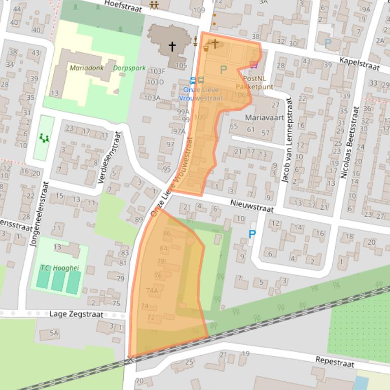 Kaart van postcodegebied 4735AE.