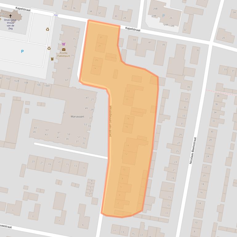 Kaart van postcodegebied 4735AV.