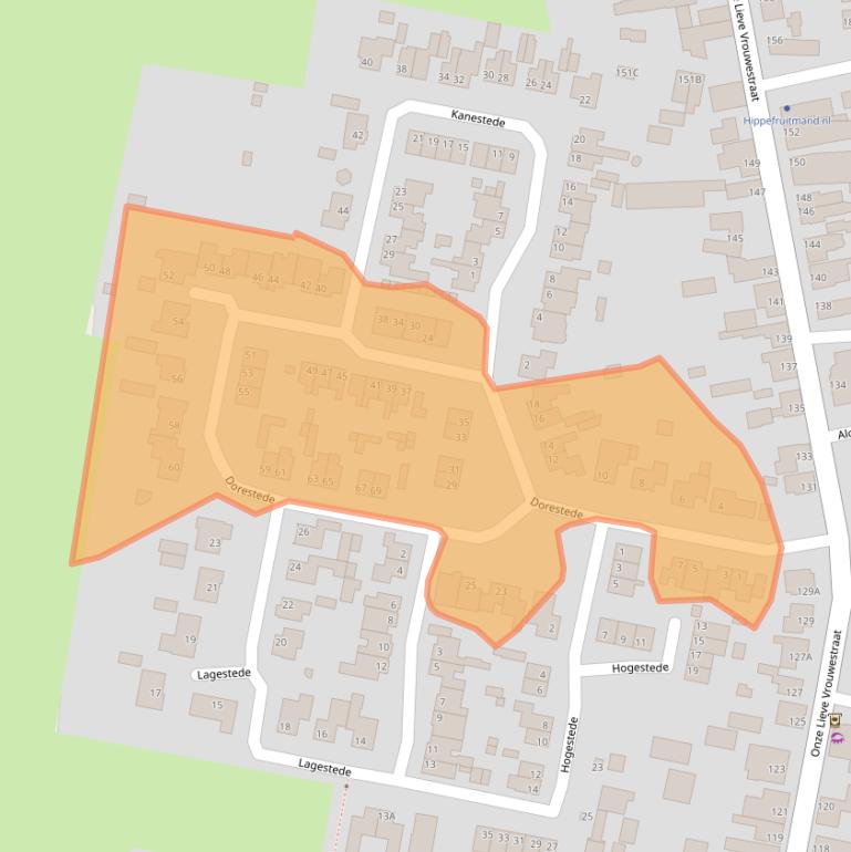 Kaart van postcodegebied 4735CA.