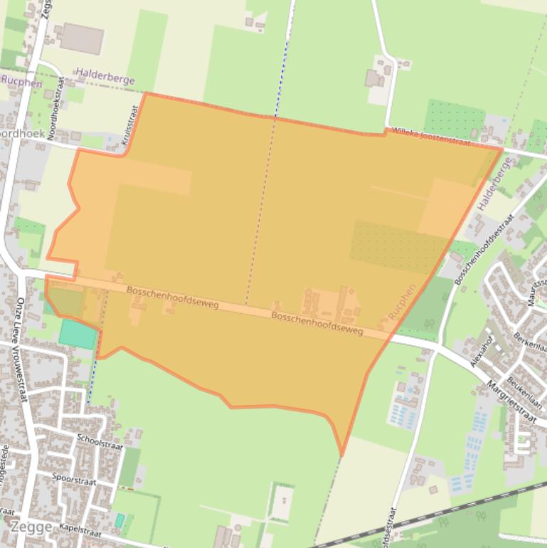 Kaart van postcodegebied 4735RA.