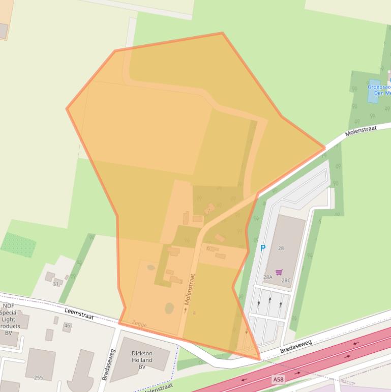 Kaart van postcodegebied 4735SN.