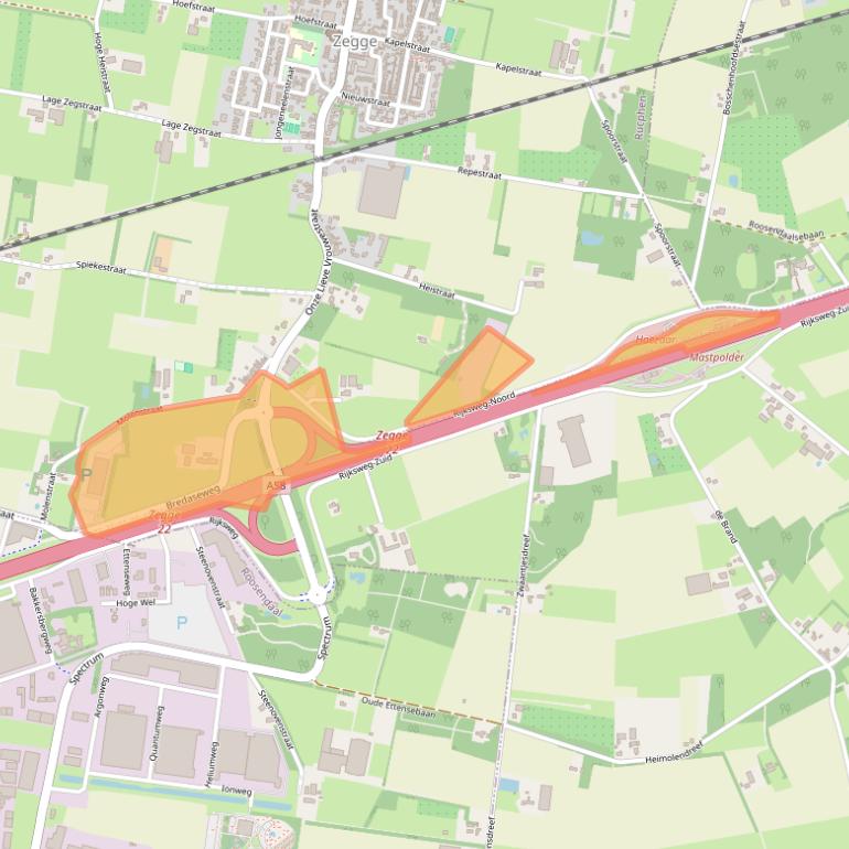 Kaart van postcodegebied 4735TX.