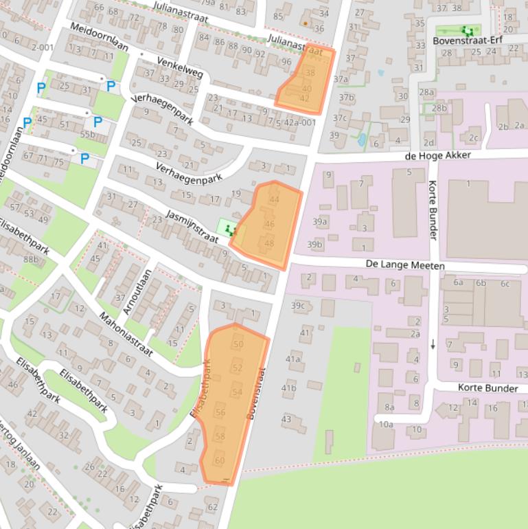 Kaart van postcodegebied 4741AW.