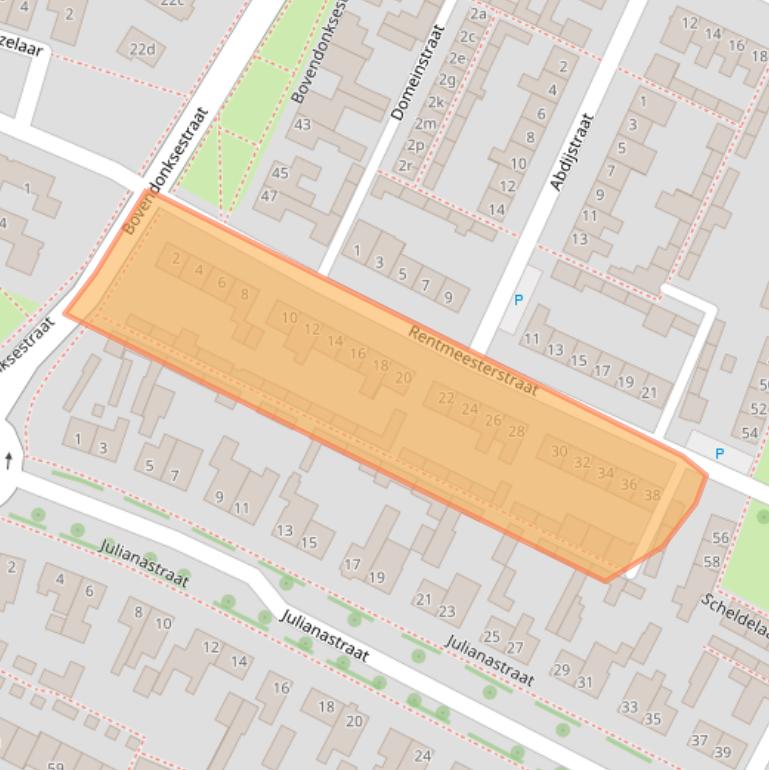 Kaart van postcodegebied 4741BR.