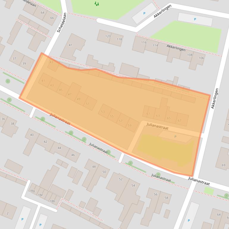 Kaart van postcodegebied 4741BT.