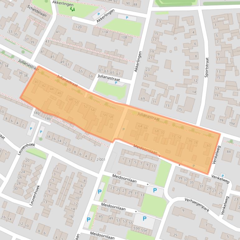 Kaart van postcodegebied 4741BX.