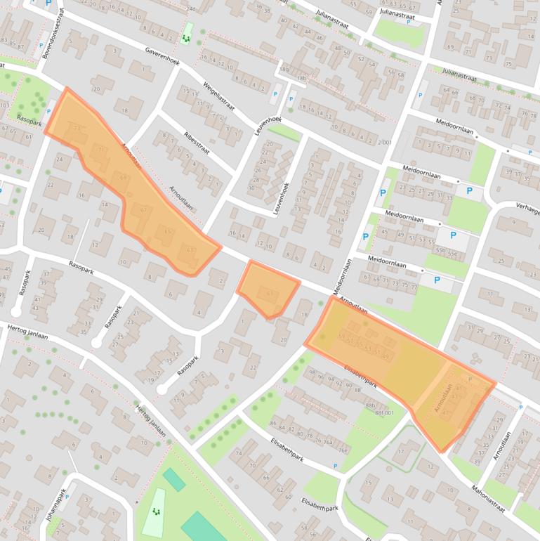 Kaart van postcodegebied 4741CW.