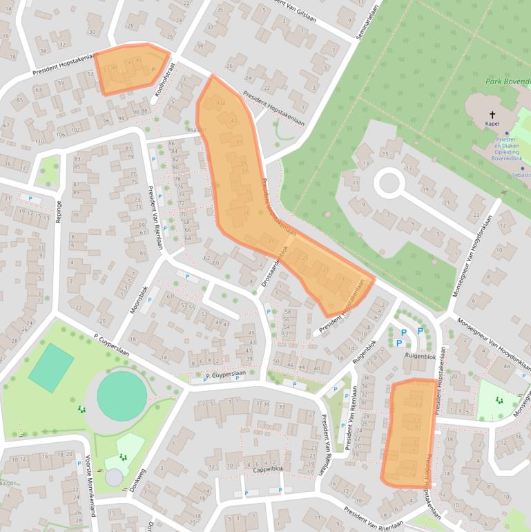 Kaart van postcodegebied 4741DB.