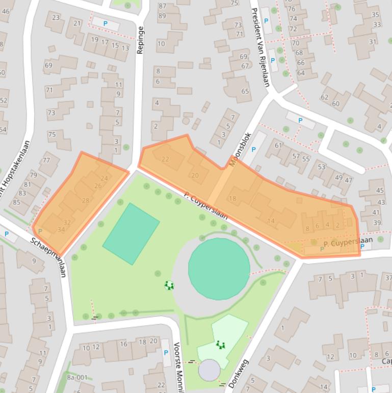 Kaart van postcodegebied 4741DN.