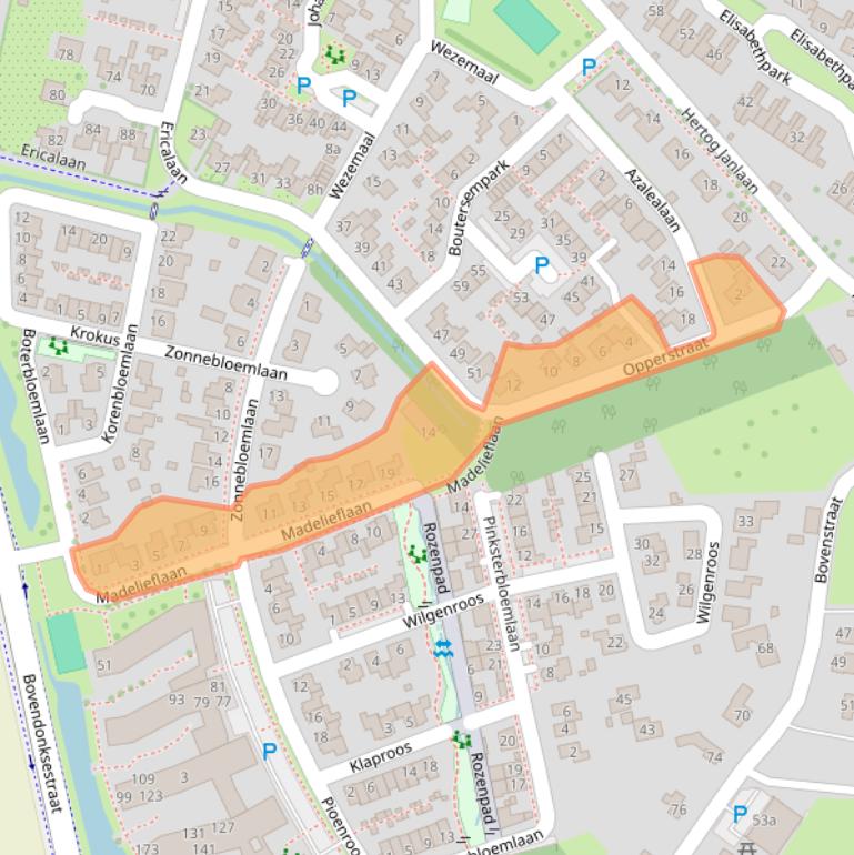 Kaart van postcodegebied 4741EZ.