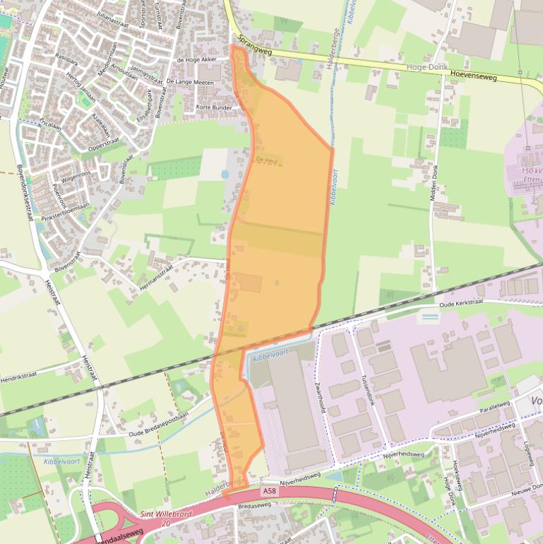 Kaart van postcodegebied 4741RB.